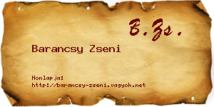 Barancsy Zseni névjegykártya